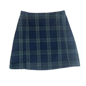 Brandy Melville Green and Navy Plaid Mini Skirt OSFM